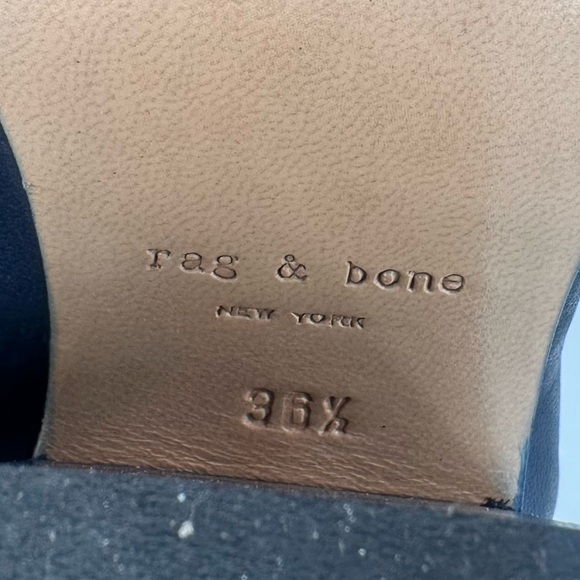 Rag & Bone Blue Harrow Boots Heeled Booties Size 36.5 - Picture 7 of 7